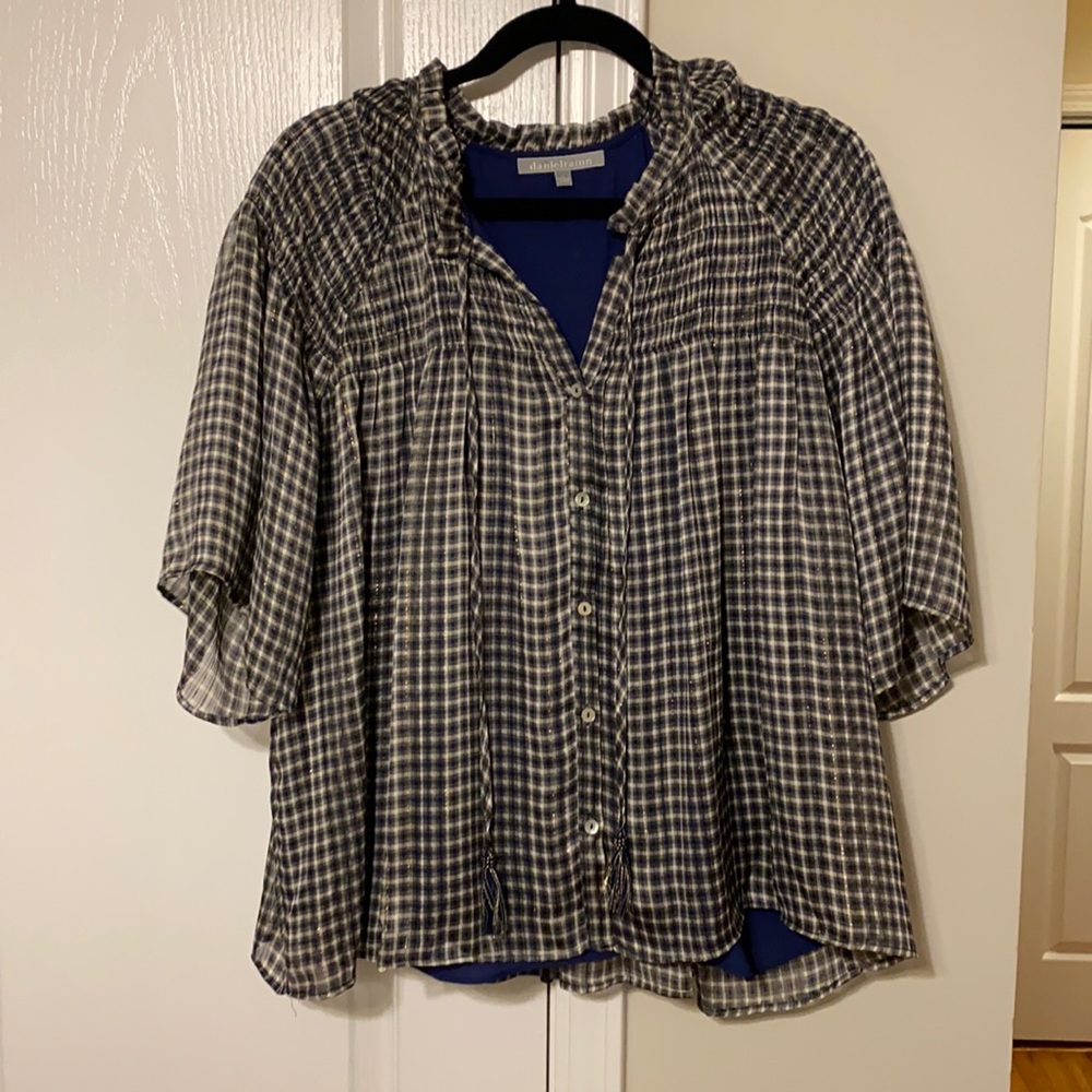 Anthropologie Plaid Blouse